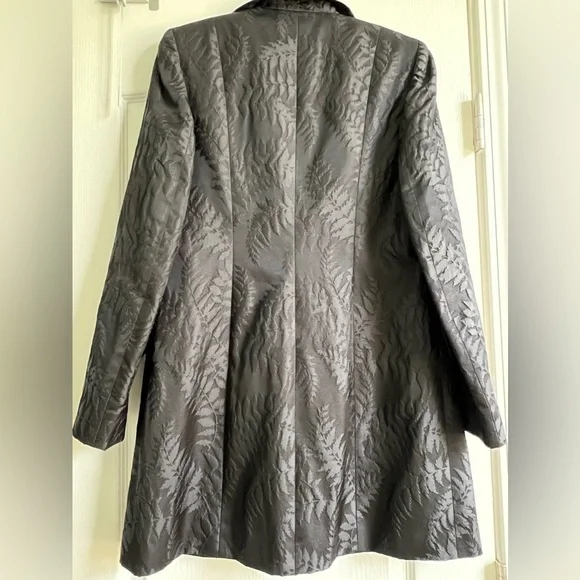 Dana Buchman Embossed Fern Silk Coat - Picture 3 of 10